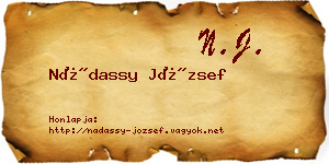 Nádassy József névjegykártya